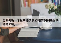 怎么判断一个区块链技术公司[如何判断区块链是公链]