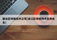 丽水区块链技术公司[浙江区块链技术应用协会]